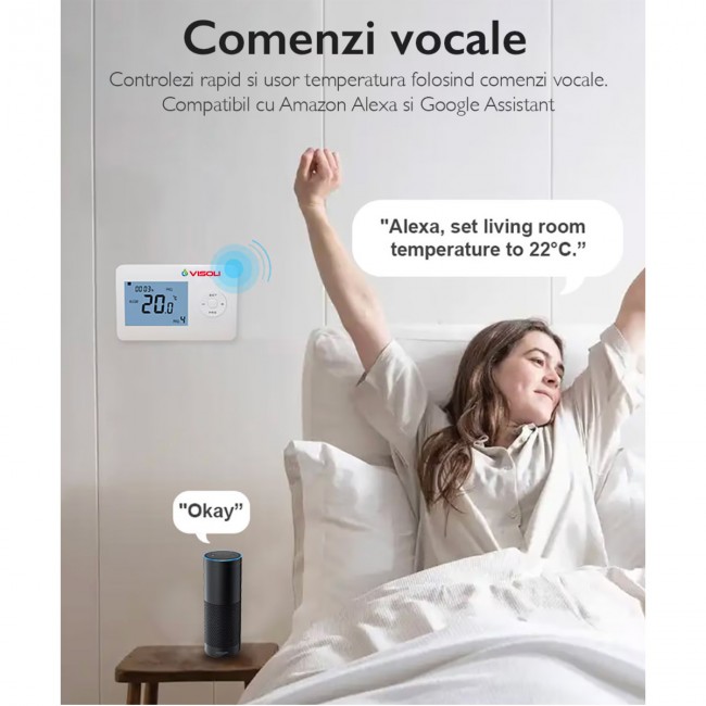 Termostat Ambient Centrala Termica WIFI Visoli™ WT-08 Termostat Ambient Centrala Termica WIFI Visoli™ WT-08