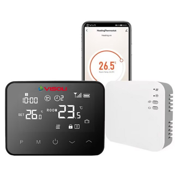 Termostat de ambient inteligent Visoli™ WT-20 PRO, WI-FI, Controlat Prin Internet/Smartphone, Compatibil Cu Orice Centrala Termica Pe Gaz