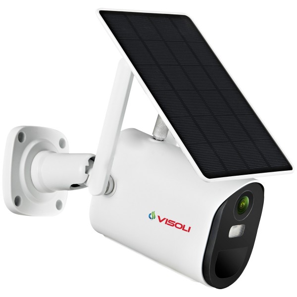 Camera de supraveghere cu Panou Solar Sim 4G Visoli® VS-B10 4G, Lentila 4MP, Detectie Umana, Zoom digital 4X, IR 20m, rezistenta la apa