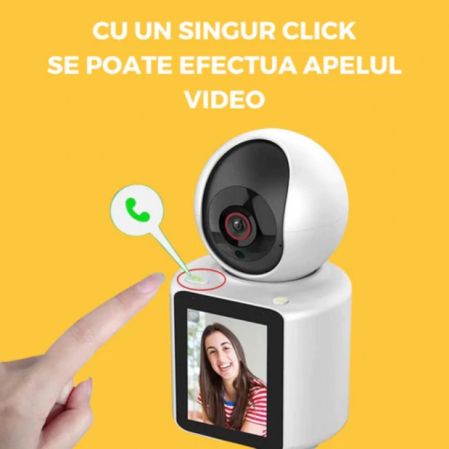 Camera de supraveghere WIFI Visoli™ C31, Functie de call video, Ecran Incorporat, Full HD, Ideala supravegherea, copiilor, varstnicilor