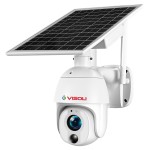 Camera de supraveghere WIFI Visoli® VS-S10 Zoom Optic 20X, 5MP, Detectie Umana, Auto Tracking, Panou Solar 8W, Rotire din aplicatie, rezistenta la apa, senzor miscare,  Alb