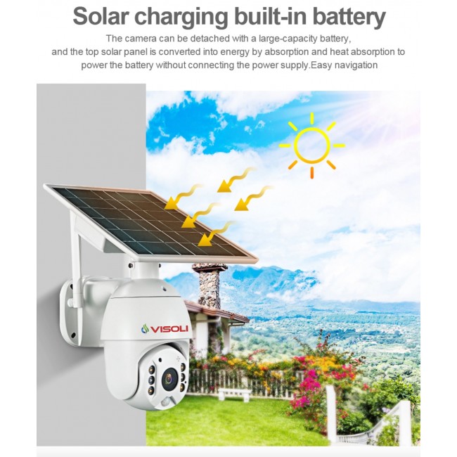 Camera de supraveghere Sim 4G Visoli® VS-S10-4G, 2MP 1080p, de exterior, Full HD, Panou solar, Rotire din aplicatie, rezistenta la apa Camera de supraveghere Sim 4G Visoli® VS-S10-4G, 2MP 1080p, de exterior, Full HD, Panou solar, Rotire din aplicatie, rezistenta la apa