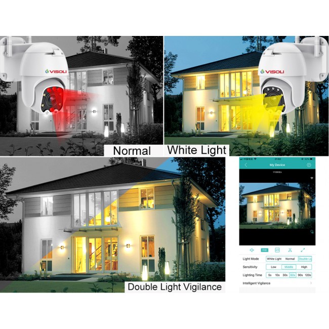 Camera de supraveghere WIFI Visoli™ QW25-ZOOM de exterior, 5X Zoom Optic, Rezistenta La Apa, 2MP Full HD, Senzor Miscare Camera de supraveghere WIFI Visoli™ QW25-ZOOM de exterior, 5X Zoom Optic, Rezistenta La Apa, 2MP Full HD, Senzor Miscare