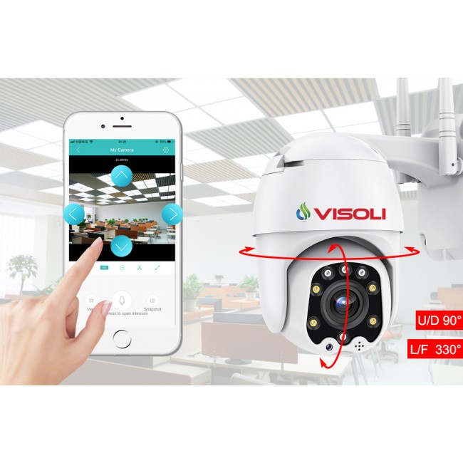 Camera de supraveghere WIFI Visoli™ QW25-ZOOM de exterior, 5X Zoom Optic, Rezistenta La Apa, 2MP Full HD, Senzor Miscare Camera de supraveghere WIFI Visoli™ QW25-ZOOM de exterior, 5X Zoom Optic, Rezistenta La Apa, 2MP Full HD, Senzor Miscare