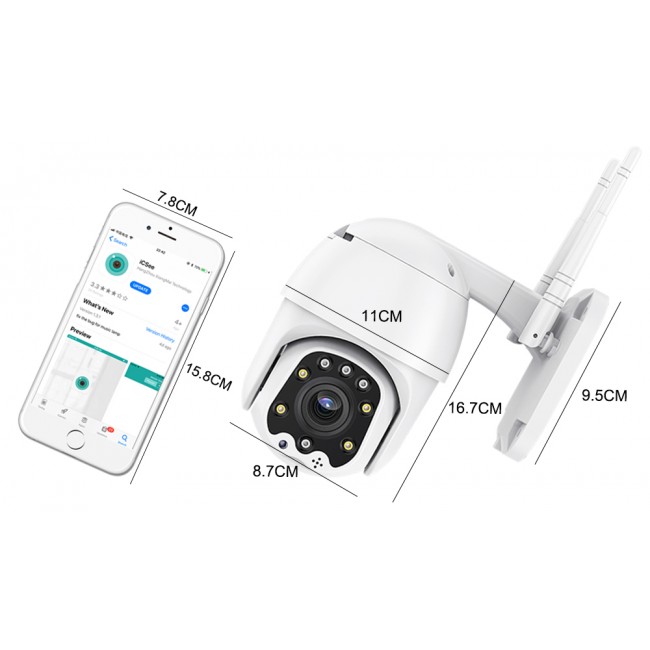 Camera de supraveghere WIFI Visoli® QW25-5, 5MP Lentile Sony, de exterior, Full HD, rotire din aplicatie, rezistenta la apa Camera de supraveghere WIFI Visoli® QW25-5, 5MP Lentile Sony, de exterior, Full HD, rotire din aplicatie, rezistenta la apa