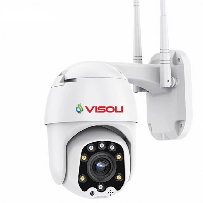 Camera de supraveghere WIFI Visoli™ QW25-ZOOM de exterior, 5X Zoom Optic, Rezistenta La Apa, 2MP Full HD, Senzor Miscare
