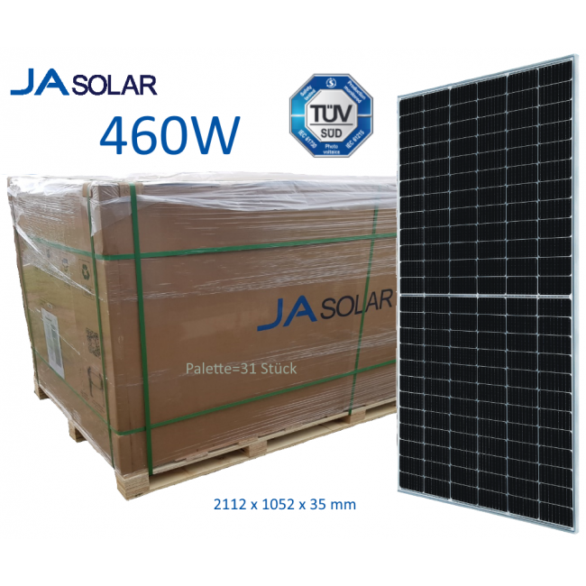 Set 31 buc Panou solar fotovoltaic JA SOLAR 460W JAM72S20-460-144celule, On-Grid sau Off-Grid, rezidential, comercial