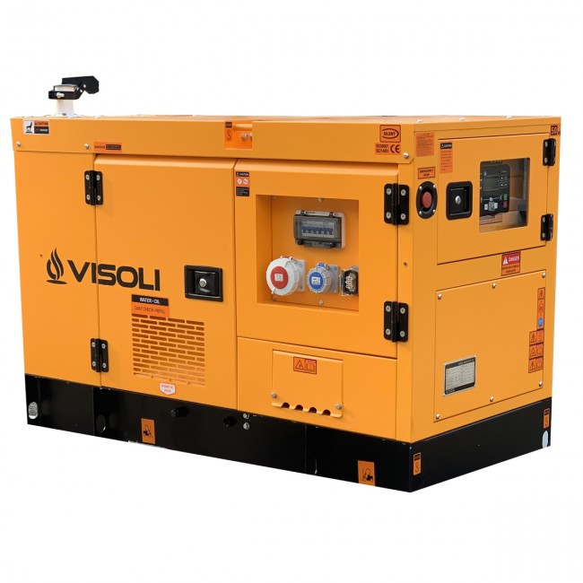 Grup Electrogen / Generator Electric Diesel Visoli™ 27 kVA cu carcasa si AAR / ATS