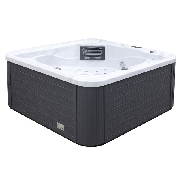 Jacuzzi de exterior SPA Visoli® 6ASuprateran, Argintiu, Fatada PVC, Capacitate: 6 persoane