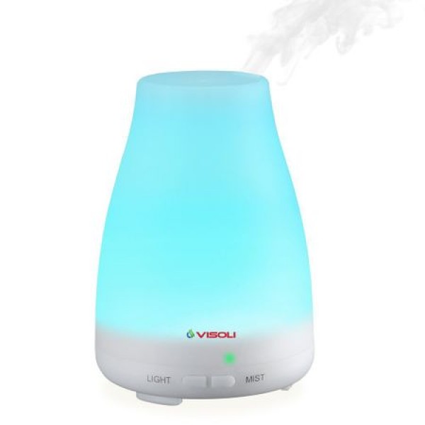 Umidificator Mini Difuzor Aromaterapie Ultrasonic 130 ml cu LED, 2 Setari de Timp - Purificator aer